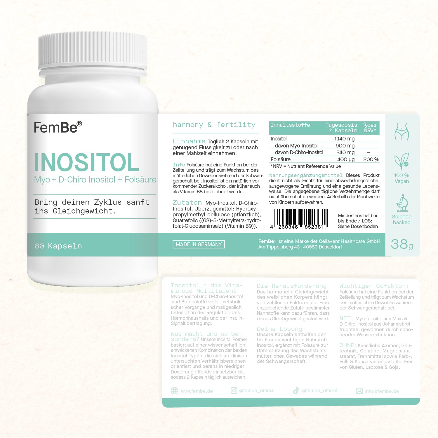 D-Chiro + Myo Inositol Kapseln mit Folsäure