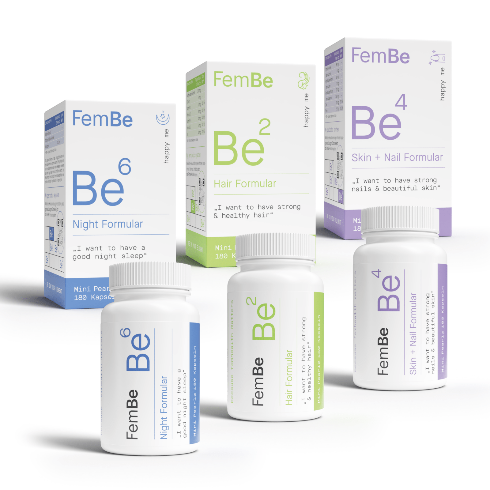 Ausgeschlafen & Schön Set – Melatonin, Haut, Haare & Nägel Kapseln