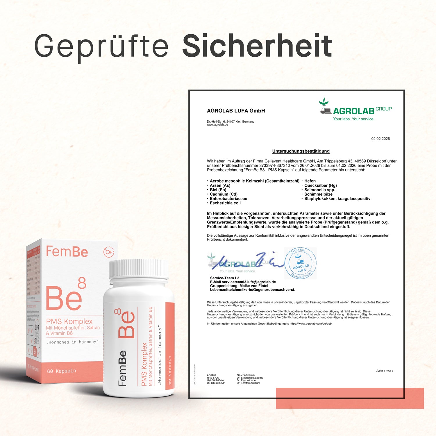 PMS Kapseln mit Mönchspfeffer, Safran &amp; Ingwer – Be8 FemBe