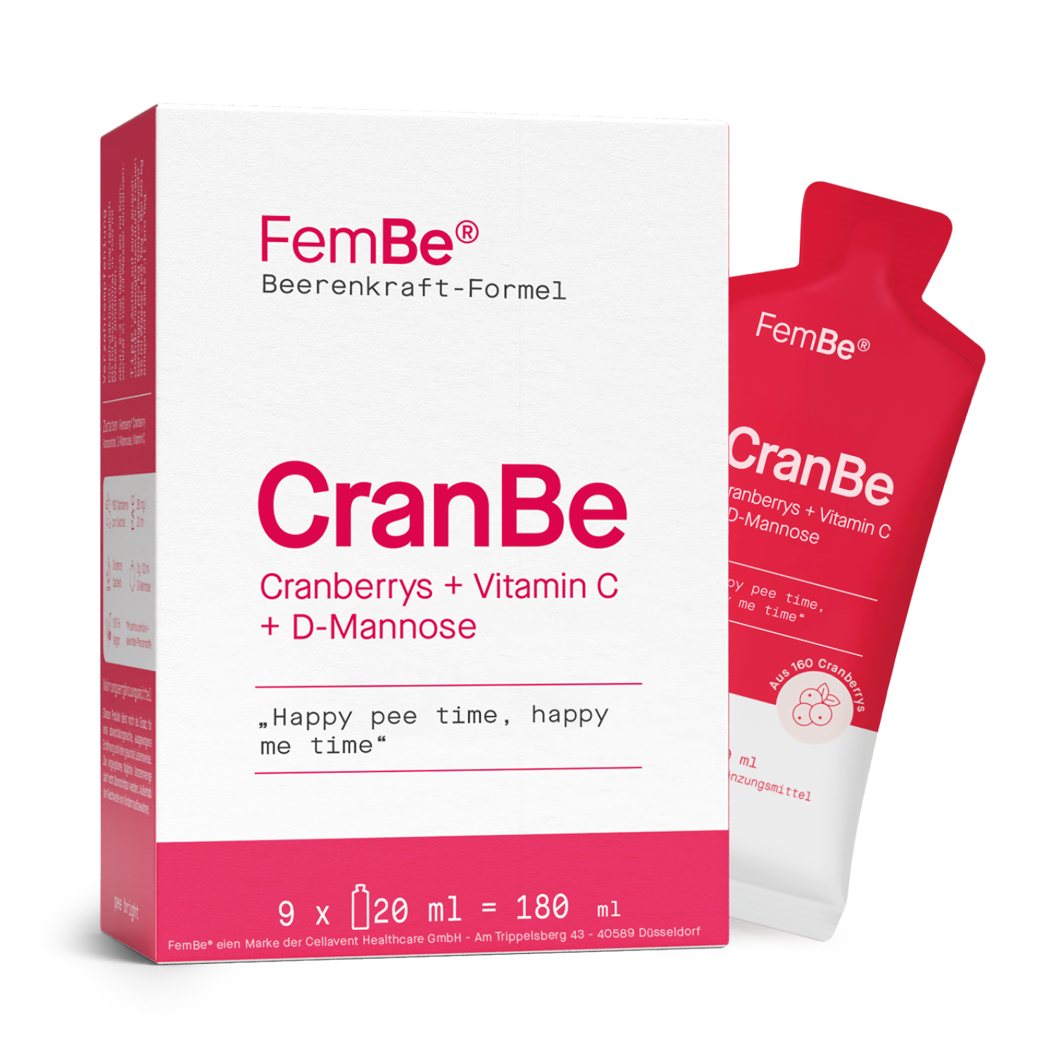 Cranberry Juice Concentrate with D-Mannose + Vitamin C Sachets – Be1 CranBe 