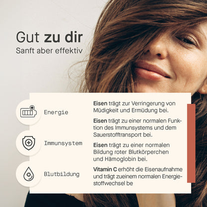 Frau mit braunen Haaren im Hintergrund