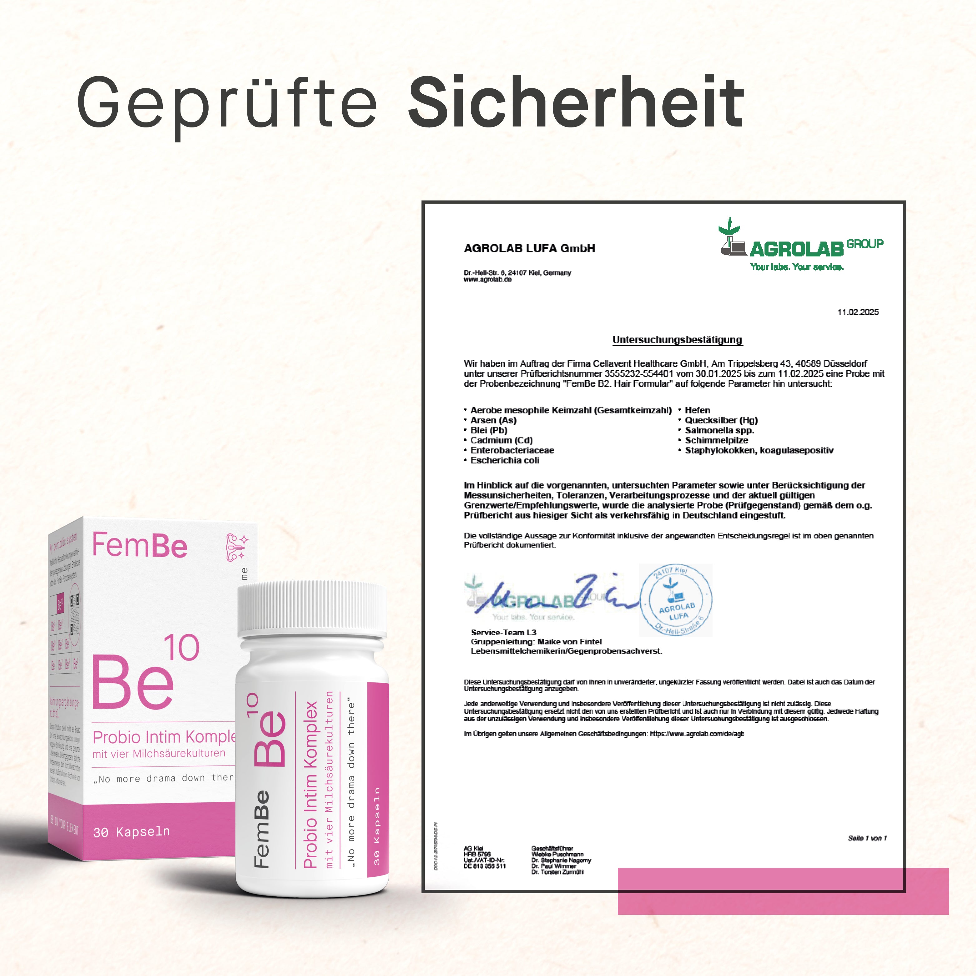 FemBe Probio Intim Sicherheitsnachweis