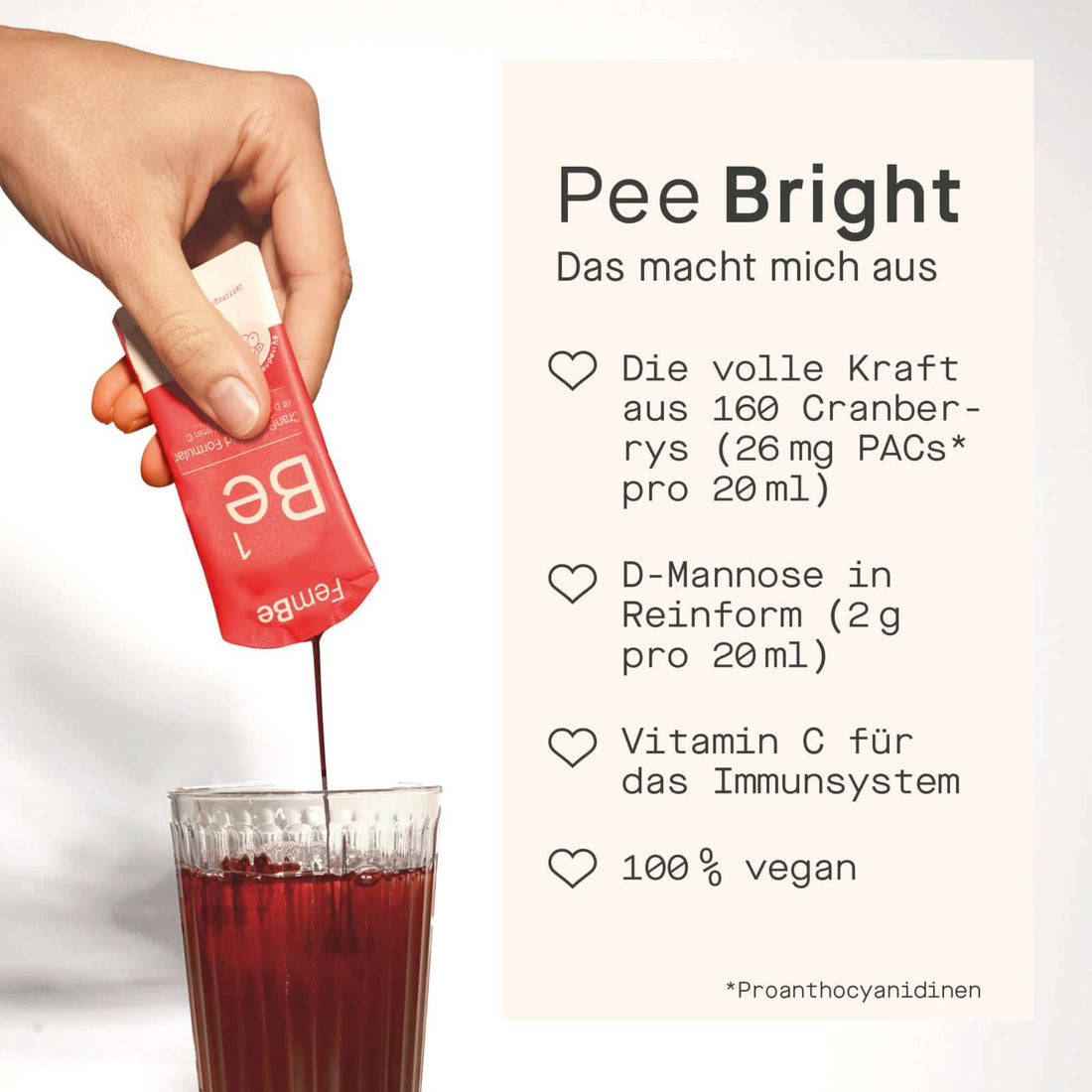 Cranberry Saft Konzentrat mit D - Mannose + Vitamin C Sachets - Be1 FemBe - Cellavent Healthcare