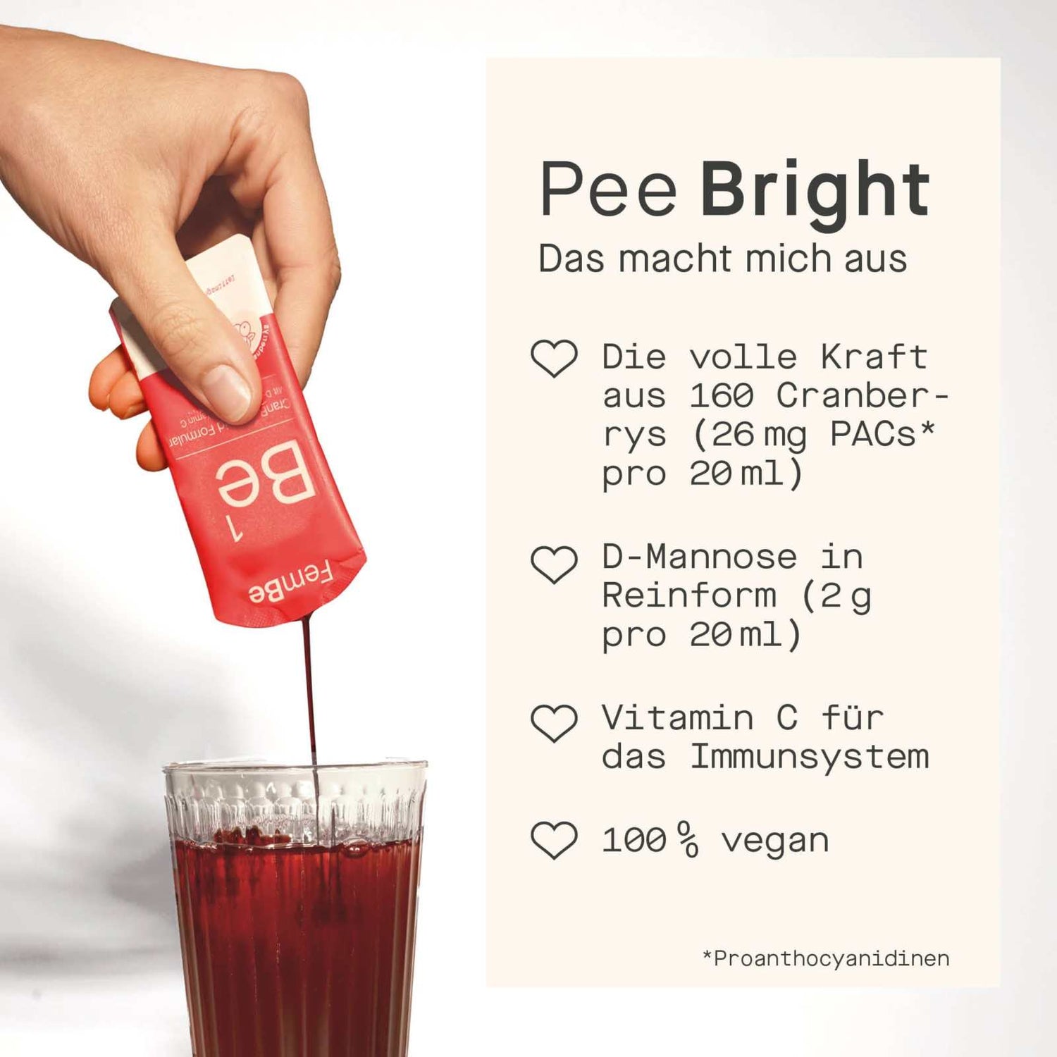 Cranberry Saft Konzentrat mit D - Mannose + Vitamin C Sachets - Be1 FemBe - Cellavent Healthcare