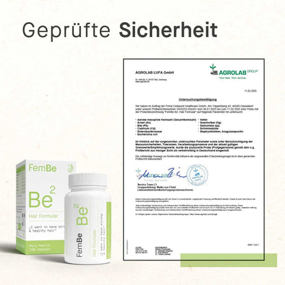 Haar Vitamin Kapseln mit Goldhirse &amp; L - Cystin - Be2 FemBe - Cellavent Healthcare