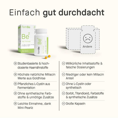 Haar Vitamin Kapseln mit Goldhirse &amp; L - Cystin - Be2 FemBe - Cellavent Healthcare