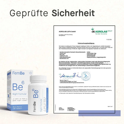 Natürliches Schlafmittel Melatonin &amp; Zitronenmelisse Kapseln - Be6 FemBe - Cellavent Healthcare